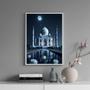 Imagem de Quadro Taj Mahal - Noite Lua Cheia 24X18Cm - Com Vidro