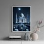 Imagem de Quadro Taj Mahal - Noite Lua Cheia 45X34Cm - Com Vidro