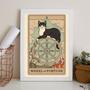 Imagem de Quadro Tarot Roda da Fortuna Gato 33x24cm - Vidro