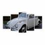 Imagem de Quadro Tela Canvas Decorativo Carro Fusca Branco 155X80Cm