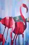 Imagem de Quadro Tela Decorativa Flamingo 40x60 Em Tecido Sobre Chassi