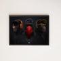 Imagem de Quadro Three Wise Modern Monkeys 45X34Cm Com Vidro Preta