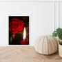 Imagem de Quadro Umbanda Rosa e Vela Vermelha 45x34cm - com vidro