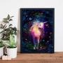 Imagem de Quadro Unicórnio Mágico Com Borboletas 45x34cm - com vidro