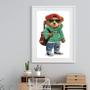 Imagem de Quadro Urso Moda Fashion - 60x48cm