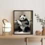 Imagem de Quadro Urso Panda No Banheiro 24x18cm - com vidro