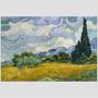 Imagem de Quadro Van Gogh Campo De Trigo Com Cipreste Tela Moldura Bege 45X30Cm