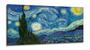 Imagem de Quadro Van Gogh Noite Estrelada Decorativo Para Sala em Tecido Canvas 130x60