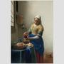 Imagem de Quadro Vermeer The Milkmaid Tela Moldura Preta 63X42Cm