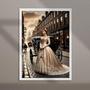 Imagem de Quadro Vintage Dama Com Carruagem 33X24Cm - Com Vidro