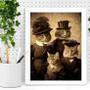 Imagem de Quadro Vintage Foto Família Gato 24X18Cm - Com Vidro