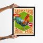 Imagem de Quadro Vintage Galo - Poster Fazenda 24x18cm