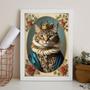 Imagem de Quadro Vintage - Gatinha Rainha 33X24Cm - Com Vidro