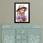 Imagem de Quadro Vintage Menininha Com Lavanda 24x18cm - com vidro