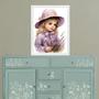 Imagem de Quadro Vintage Menininha Com Lavanda 24x18cm - com vidro