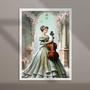 Imagem de Quadro Vintage Mulher E Violino 24X18Cm - Com Vidro