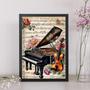 Imagem de Quadro Vintage Piano E Violino 33X24Cm