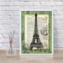 Imagem de Quadro Vintage Torre Eiffel - Selo Antigo 24X18Cm