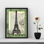 Imagem de Quadro Vintage Torre Eiffel - Selo Antigo 24X18Cm
