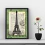 Imagem de Quadro Vintage Torre Eiffel - Selo Antigo 33x24cm