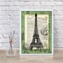 Imagem de Quadro Vintage Torre Eiffel - Selo Antigo 45X34Cm