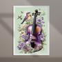 Imagem de Quadro Vintage Violino E Passarinho 33X24Cm - Com Vidro