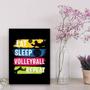 Imagem de Quadro Volleyball Eat Sleep Repeat 45x34cm - com vidro