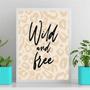 Imagem de Quadro Wild And Free - Oncinha 24X18Cm Preta