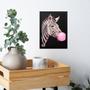 Imagem de Quadro Zebra Bubble Gum - Fundo Preto 45x34cm