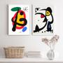 Imagem de Quadros Abstratos Miró 24x18cm - Kit com 2 - Moldura Branca