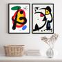 Imagem de Quadros Abstratos Miró 24x18cm - Kit com 2 - Moldura Branca