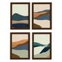 Imagem de Quadros Abstratos Paisagens Quentes Mold Marrom 22x32 Kit 4u