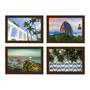 Imagem de Quadros Cidade Rio de Janeiro kit 4un Moldura Marrom 22x32cm