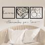 Imagem de Quadros Decorativo Quarto Sala Grande MDF Preto Fosco Vazado Decoraçao Casa Com Frase 4 Unidades
