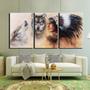 Imagem de Quadros Decorativos 3 Peças Lobos Indio