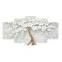 Imagem de Quadros Decorativos Árvore Cerejeira Branca Dourado Mosaico 5 Peças Sala Quarto