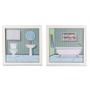Imagem de Quadros Decorativos Banheiro Delicado Toalete Lavabo Kit 2 Peças