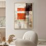 Imagem de Quadros Decorativos com com Moldura Abstrato Moderno Vermelho e Preto  Vertical para Sala Quarto Decoração