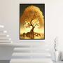 Imagem de Quadros Decorativos com com Moldura Árvore da fortuna Golden Dourada Vertical para Sala Quarto Decoração