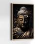 Imagem de Quadros Decorativos com com Moldura Buda Dourado Budda Buddha Vertical Vertical para Sala Quarto Decoração