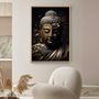 Imagem de Quadros Decorativos com com Moldura Buda Dourado Budda Buddha Vertical Vertical para Sala Quarto Decoração