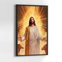 Imagem de Quadros Decorativos com com Moldura Jesus Salvador Religioso Vertical para Sala Quarto Decoração