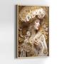Imagem de Quadros Decorativos com com Moldura Mulher Arte Classica Dourada Vertical para Sala Quarto Decoração