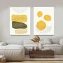 Imagem de Quadros Decorativos com Moldura  Abstrato Formas Limão Sala Quarto Kit Conjunto 2