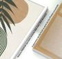 Imagem de Quadros Decorativos com Moldura  Folhas Tons Verde e Bege  Sala Quarto Kit Conjunto 2
