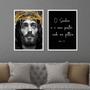 Imagem de Quadros Decorativos com Moldura  Jesus o Senhor é Meu Pastor Sala Quarto Kit Conjunto 2