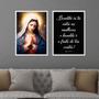 Imagem de Quadros Decorativos com Moldura  Maria Nossa Senhora  Salmo Religioso Sala Quarto Kit Conjunto 2
