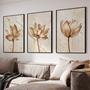 Imagem de Quadros Decorativos com Moldura Sala Quarto Abstrato Flores Quartzo