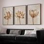 Imagem de Quadros Decorativos com Moldura Sala Quarto Abstrato Flores Quartzo