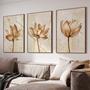 Imagem de Quadros Decorativos com Moldura Sala Quarto Abstrato Flores Quartzo